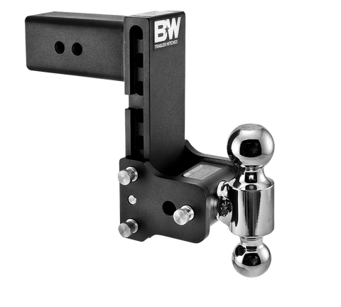 Black B&W TS30040B Dual Ball Hitch Mount with Chrome Balls - Side View | United RV Parts