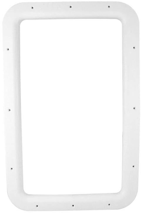 White Plastic RV Entrance Door Window Frame 12x21 - Front View | United RV Parts