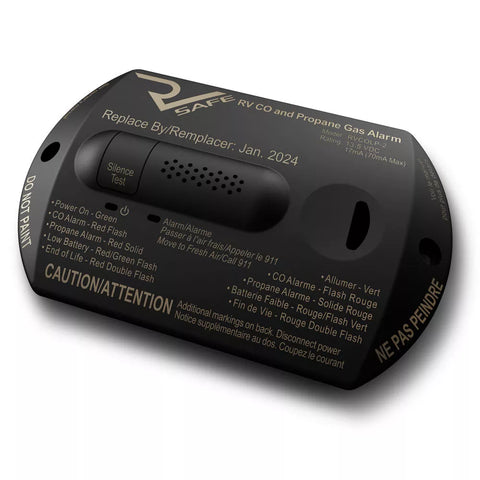 Black RV Safe RVCOLP-2B CO Propane Gas Alarm - Angled View | United RV Parts
