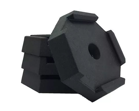 Black Rubber SnapPad BF 7 Square Jack Pad - Angled View | United RV Parts