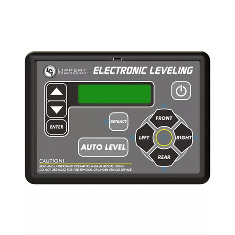 Black Grey Lippert Ground Control Electronic Leveling Touchpad - Front View | United RV Parts