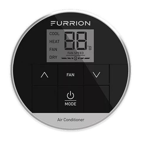 Furrion Chill Single-Zone Thermostat FACW10ESSA-BL Black Backlit LED Front View | United RV Parts