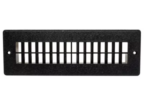Black Valterra 2-1/4x10 Floor Register 2-Hole Louvered Vent - Front View | United RV Parts