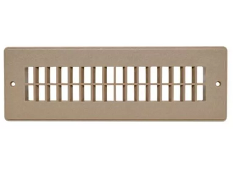 Light Beige Valterra Floor Register 2-1/4 x 10 - Top View | United RV Parts