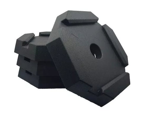 Black Rubber SnapPad EQ Stable RV Jack Foot Pads 4-Pack for 8" Square Feet - Angled View | United RV Parts