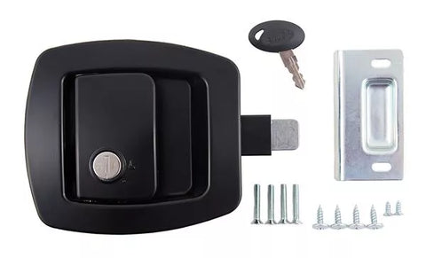 Black AP Products Bauer Slam Baggage Door Lock Kit - Hardware Layout | United RV Parts
