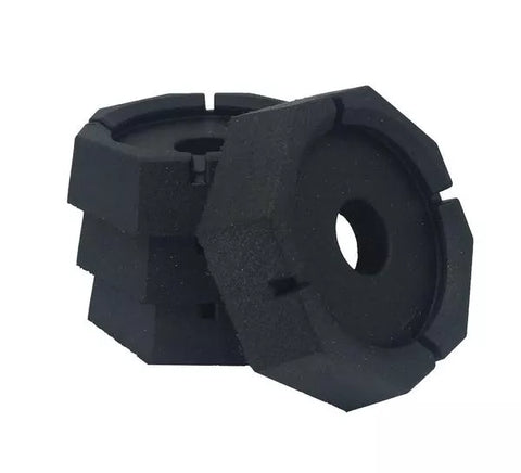 Black Rubber SnapPad Mini RV Jack Foot Stabilizer Pads - Stacked Angle | United RV Parts