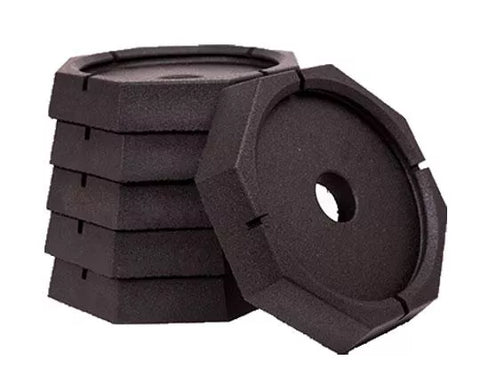 Black Rubber SnapPad XTRA Jack Feet Stabilizer Pads - Stack View | United RV Parts